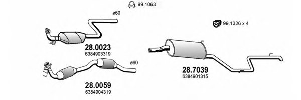 ASSO ART4068 Exhaust System
